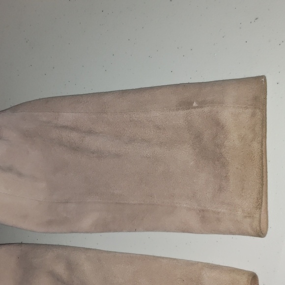 White House Black Market Flounce-Front Suede Jacket cropped light pink size m - Picture 5 of 14